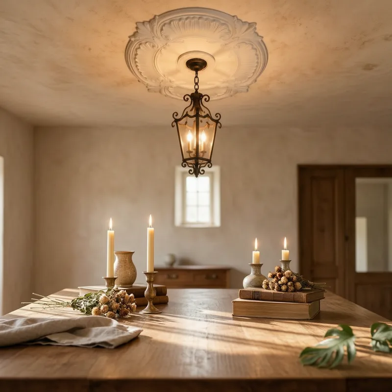 Decor Lighting & Decor Fires Photos - لوحة سقف دائرية من البولي يوريثان،